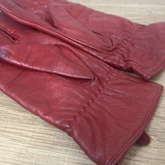 FEIQIAOSH WOMENS RED LEATHER GLOVES SZ Medium - Picture 6 of 16